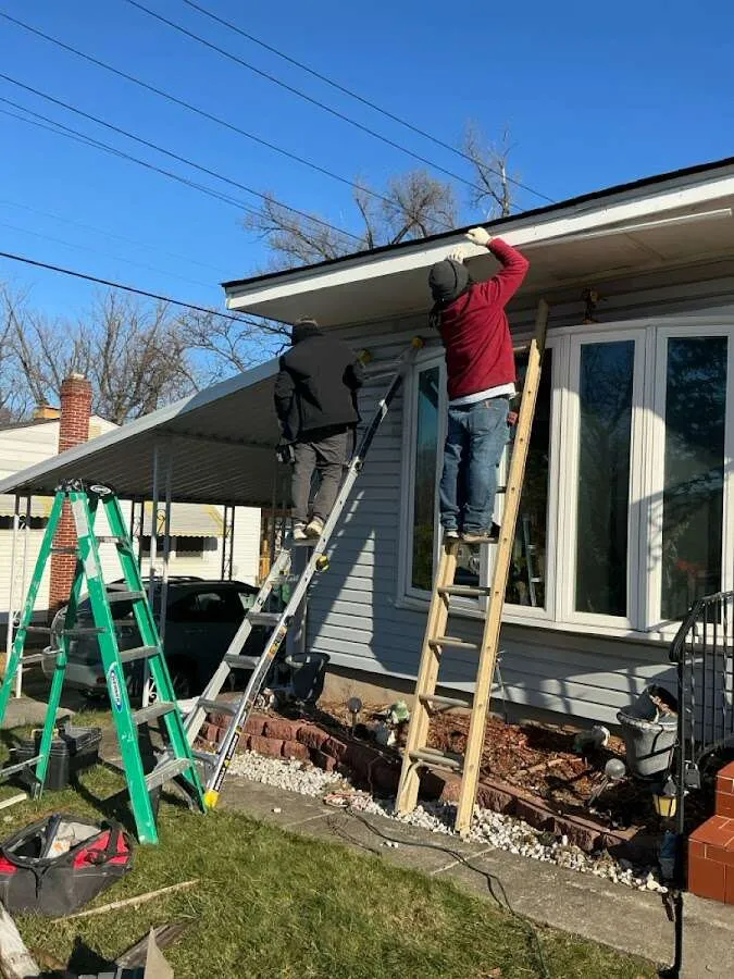 Restoration crew performing exterior repair in Hillview
